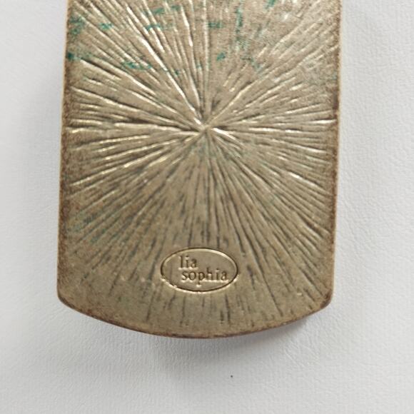 Necklace Liz Sophia Multicolor Stained Glass & Gold Tone Pendant in Corded Chain - Picture 6 of 7